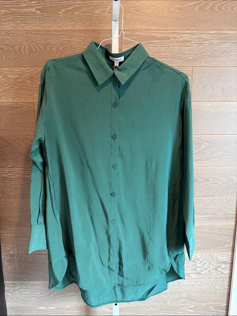 Emerald Green Button-Up Blouse